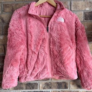 The North Face reversable Rose Pink Plush Fleece Jacket